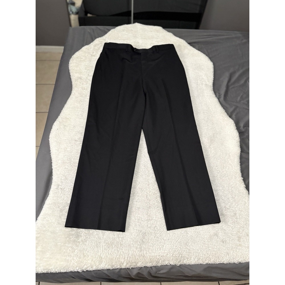 Jos A Bank Signature Mens Black Wool‎ Straight Pants Size 37R Trousers